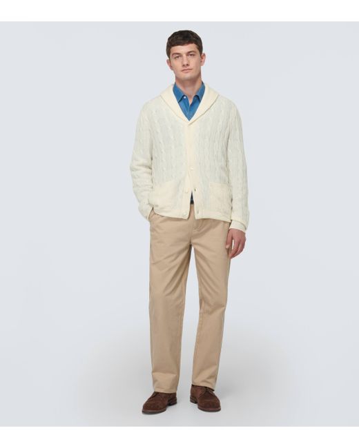 Polo Ralph Lauren White Cable-knit Cashmere Cardigan for men