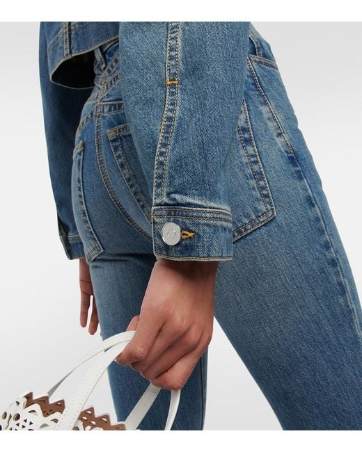 Alaïa Blue Cropped Denim Jacket