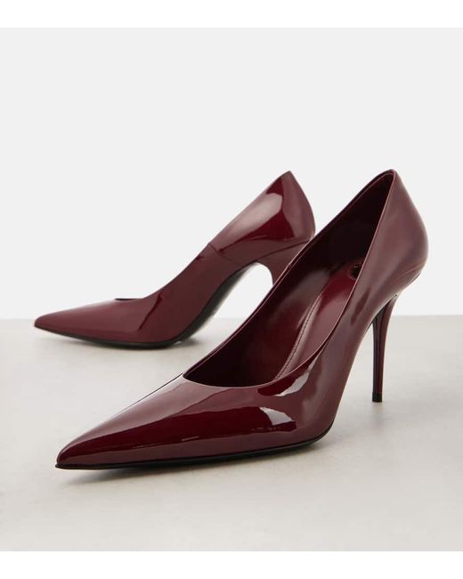Salones Norma De Charol Saint Laurent de color Red