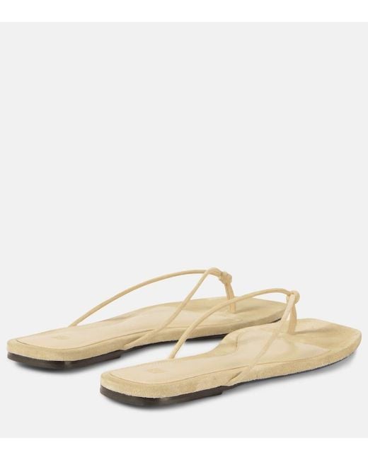 Totême Natural The Knot Suede Thong Sandals