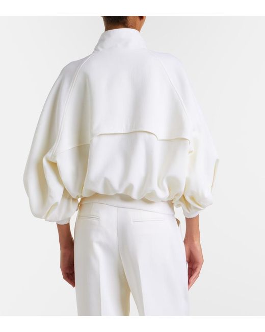 Gabriela Hearst White Aluin Virgin Wool Bomber Jacket