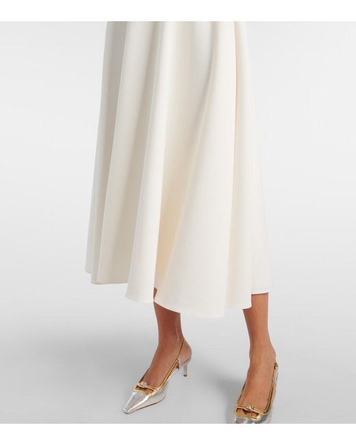 Safiyaa White Odelle Asymmetric Midi Dress