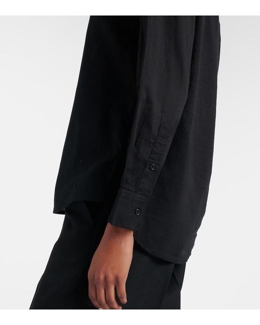 Nili Lotan Black Nathael Ruffled Cotton Shirt