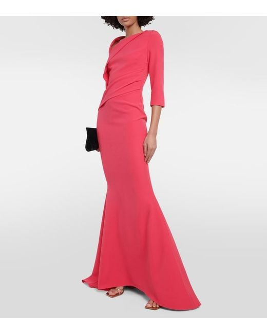 Safiyaa Red Asymmetric Pollina Gown