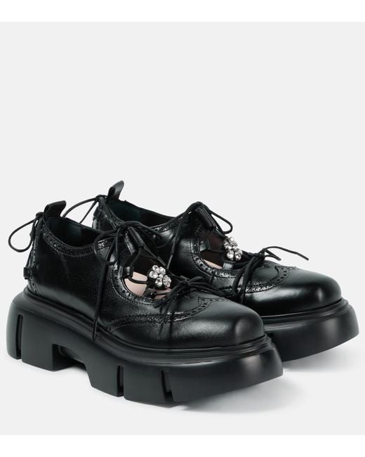 Black platform brogues discount