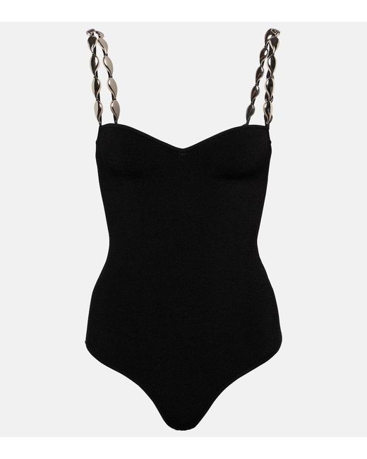 Galvan Black Crystal Wave Bodysuit