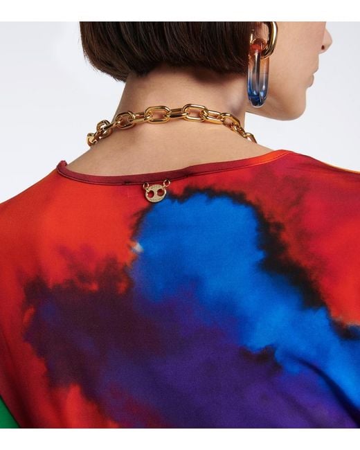 Rabanne Blue Printed Jersey Top