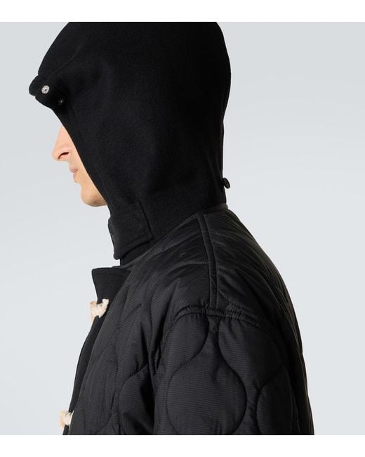 Comme des Garçons Black Quilted Wool Duffel Coat for men