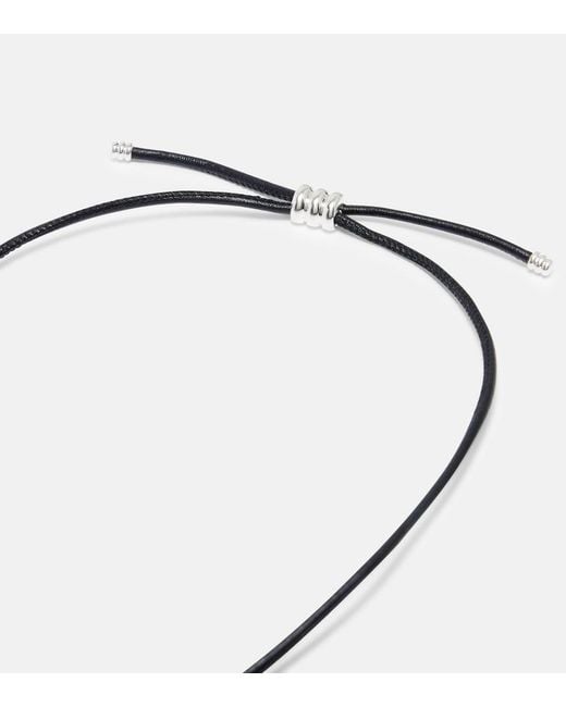DEHANCHE Metallic Hollyhock Leather And Sterling Necklace