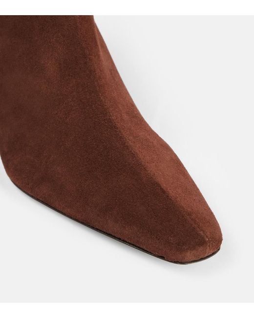 Staud Brown Wally 55 Suede Ankle Boots