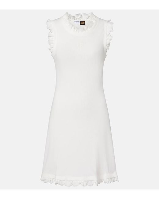 Loewe White Paula's Ibiza Cotton-Blend Minidress