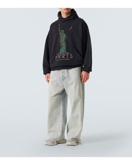 Balenciaga Blue Mid-Rise Cotton Twill Wide-Leg Pants for men