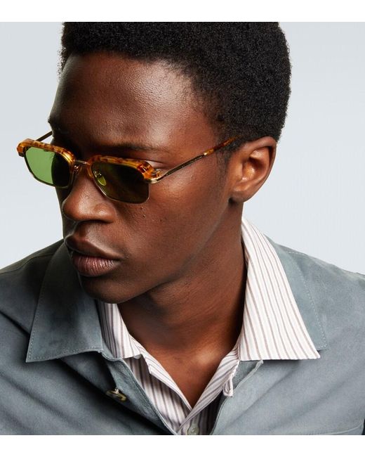 Jacques Marie Mage Green Comanche Rectangular Sunglasses for men