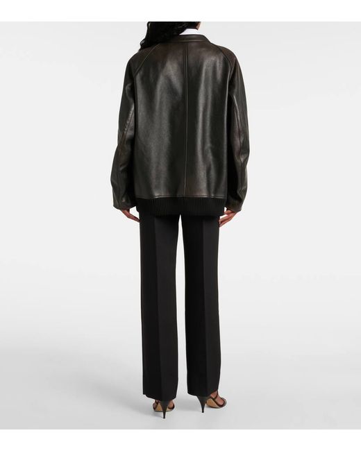 The Row Black Bomberjacke Kengia Aus Leder