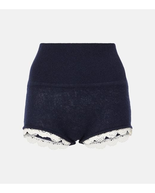 Magda Butrym Blue Shorts Aus Kaschmir