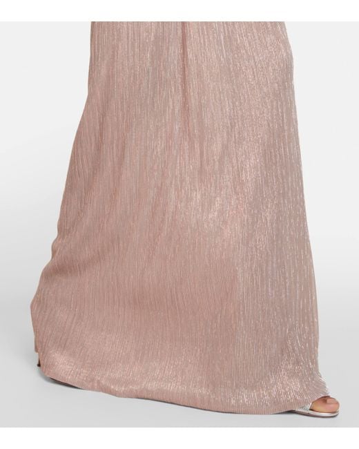 Robe longue metallisee Costarellos en coloris Pink