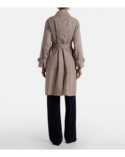 Max Mara Brown Fate Gingham Cotton-Blend Trench Coat