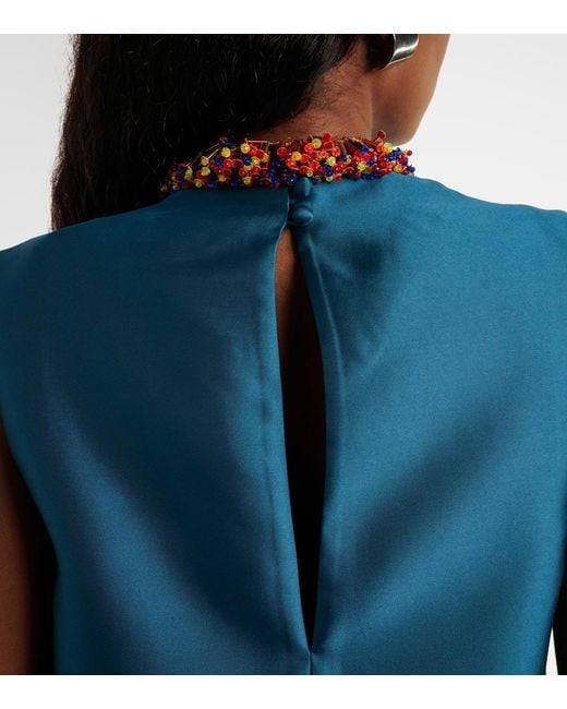 ALÉMAIS Blue Beaded Minidress