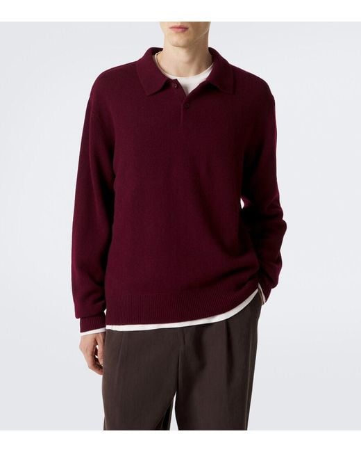 Lisa Yang Red Rufus Cashmere Polo Sweater for men