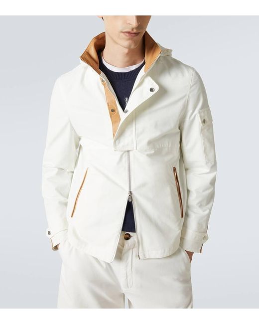 Chaqueta En Mezcla De Algodon Brunello Cucinelli de hombre de color White