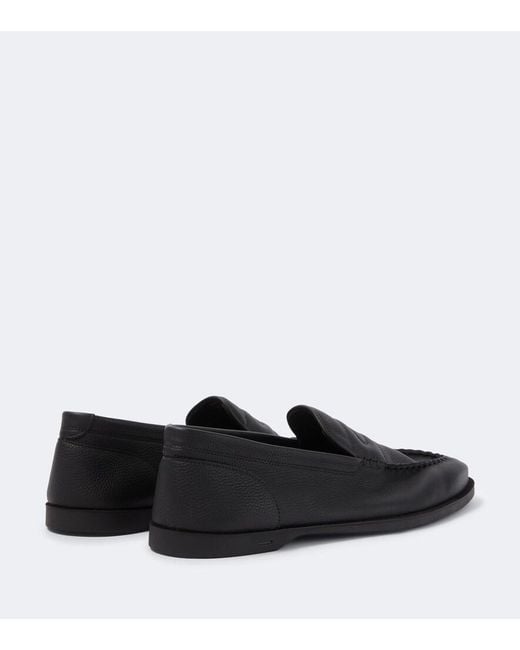 John Lobb Black Pace Leather Loafers for men