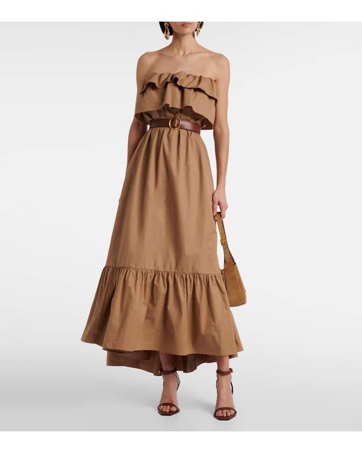 Saint Laurent Brown May 90 Leather Wedge Sandals