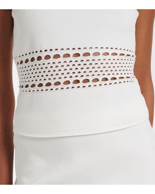Jonathan Simkhai White Fitzgerald Open-Knit Tank Top