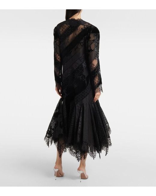 Zimmermann Black Spliced Eden Midi Dress