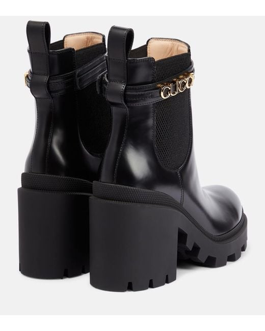 Gucci Black Chelsea Boots aus Leder