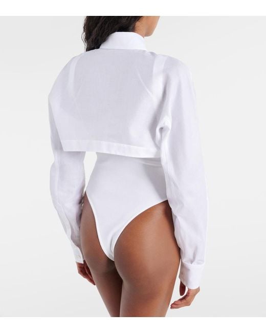 Alaïa White Cotton Bodysuit
