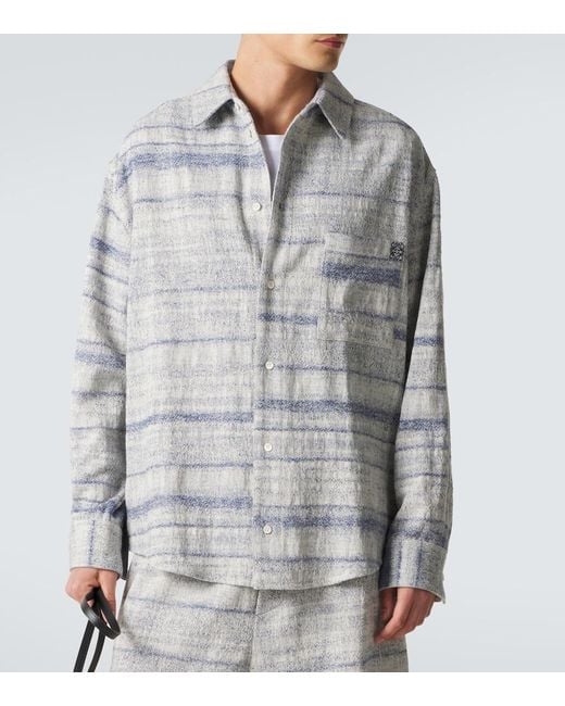 Loewe Gray Paula's Ibiza Denim Jacquard Shirt for men