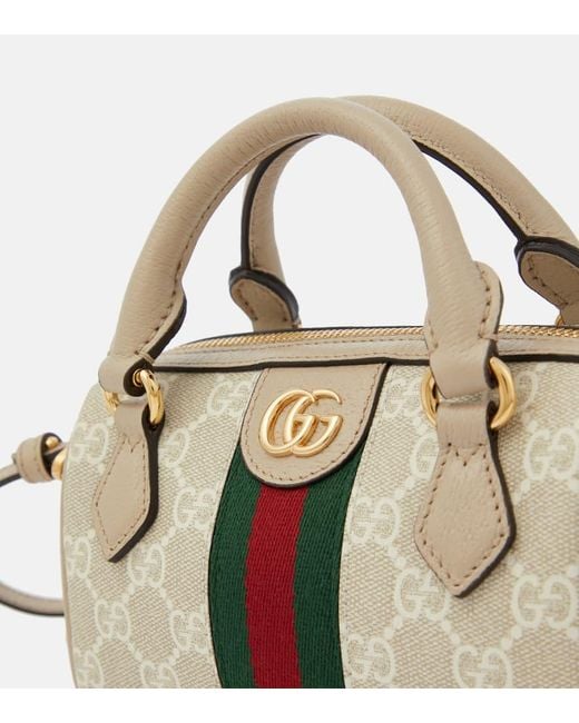 Bolso Ophidia Super Mini de lona GG con piel Gucci de color Metallic