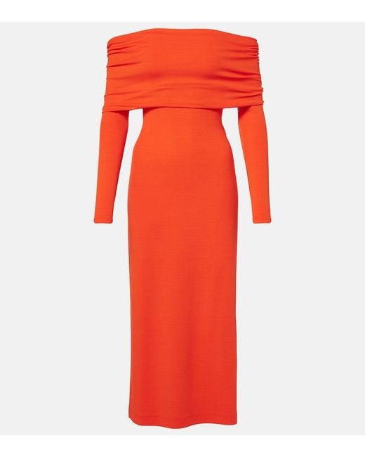 Ralph Lauren Red Off-Shoulder Maxi Dress
