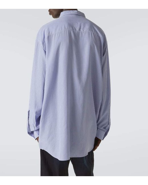 Camicia Oversize A Righe di Balenciaga in Blue da Uomo