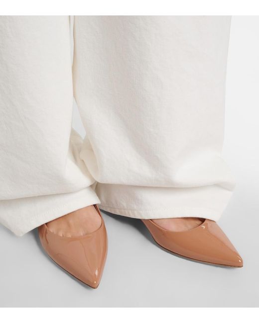 Gianvito Rossi Brown Patent Leather Mary Jane Flats