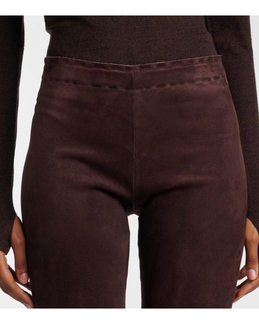 Stouls Purple Carolyn Mid-Rise Suede Leggings