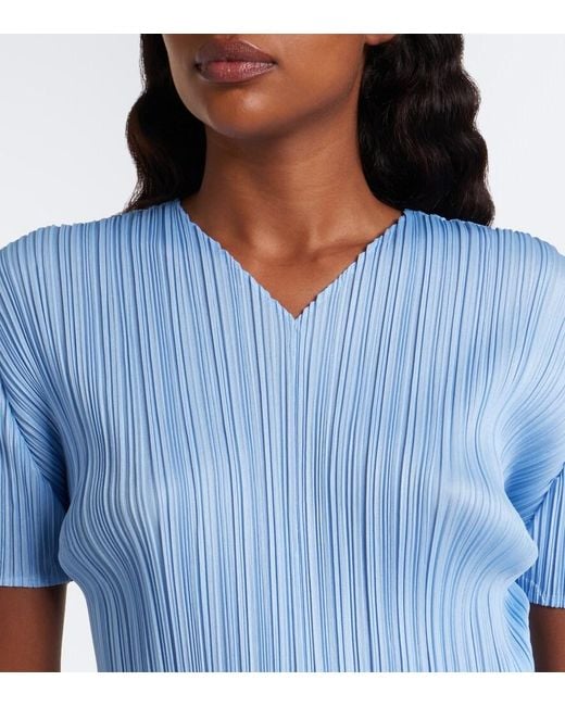 Pleats Please Issey Miyake Blue Monthly Colors: August Pleated Top