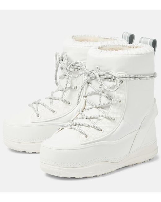 Bogner White La Plagne Faux Leather Ankle Boots