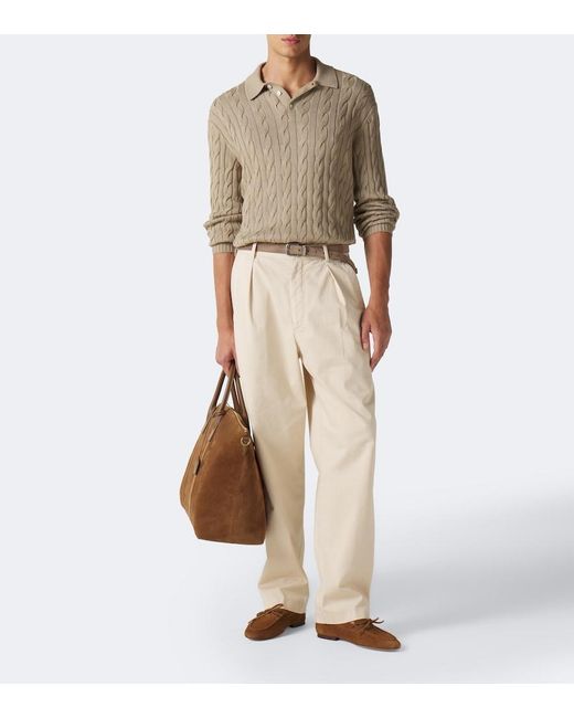 Ralph Lauren Natural Cotton-Blend Straight Pants for men