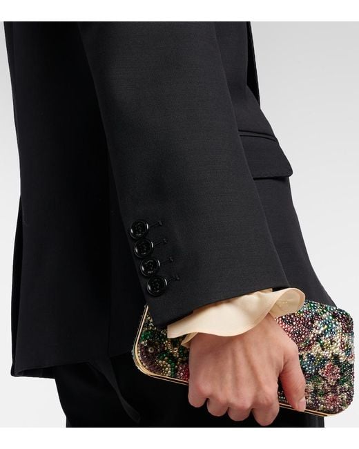 Valentino Black Crepe Couture Bow-Detail Blazer