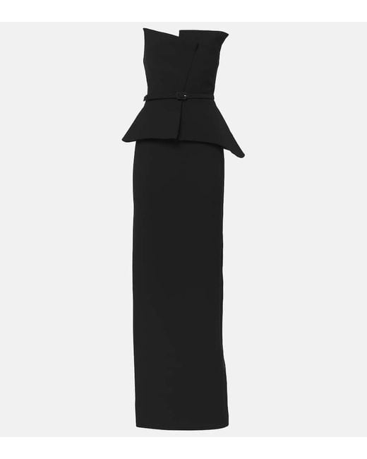 Roland Mouret Black Corset Crepe Gown