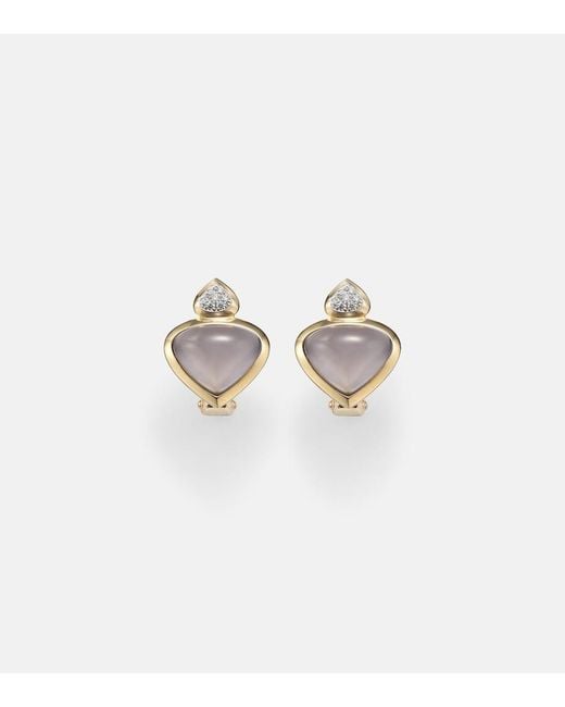 Marina B White Trisolina 18Kt Earrings With Chalcedony And Diamonds