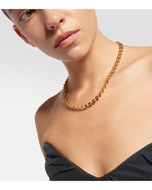 Collar Small Circle de plata banada en oro de 18 ct Sophie Buhai de color Metallic