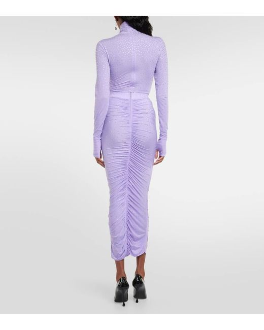 Gonna Midi Con Cristalli di Alex Perry in Purple