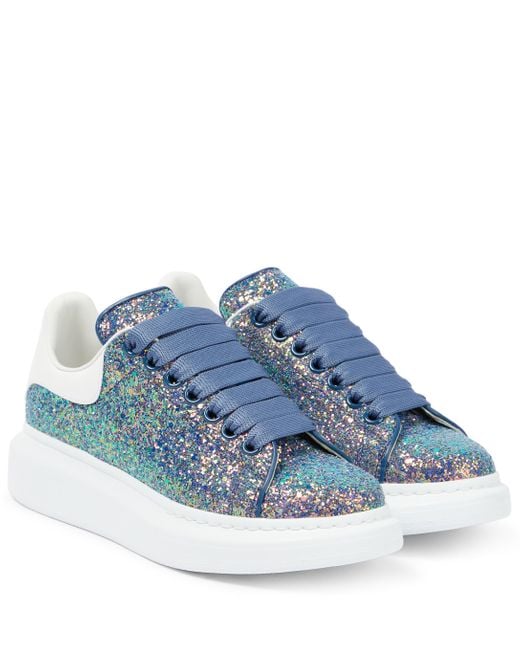 Alexander McQueen Blue Sneakers mit Glitter