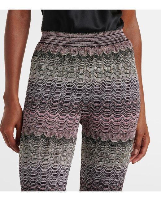 Missoni Gray Zigzag High-Rise Flared Pants