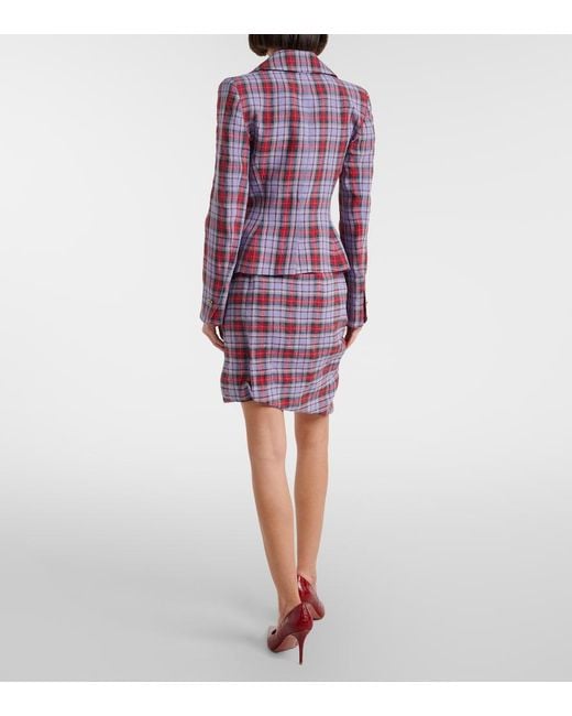 Vivienne Westwood Panther Gathered Linen Miniskirt