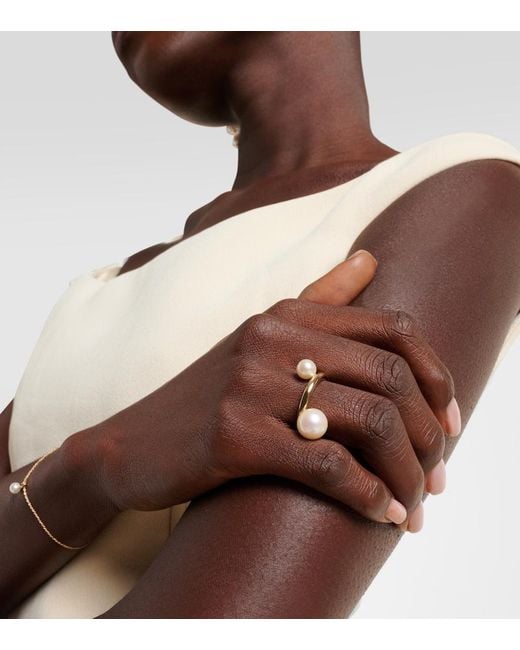 Sophie Bille Brahe White La Grace 14Kt Ring With Pearls