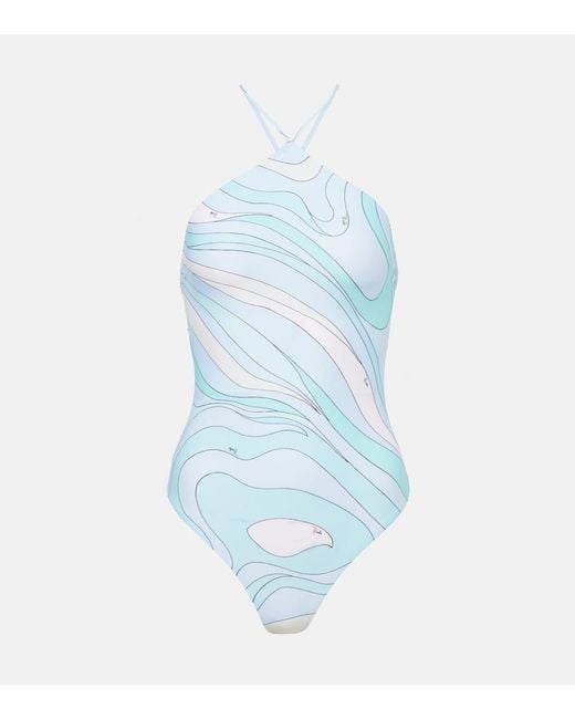 Emilio Pucci Blue Marmo Swimsuit