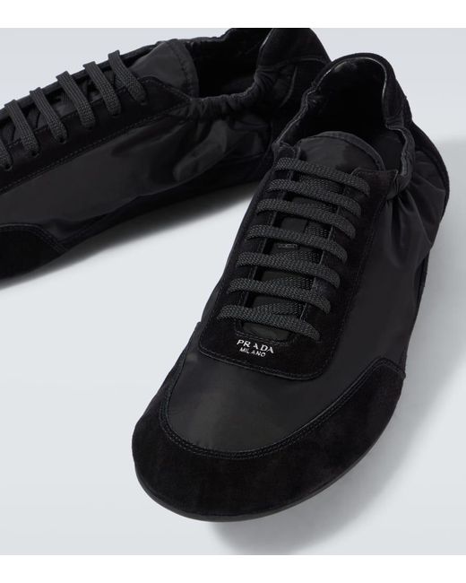 Prada Sneakers Collapse Aus Re-Nylon Mit Veloursleder in Black für Herren
